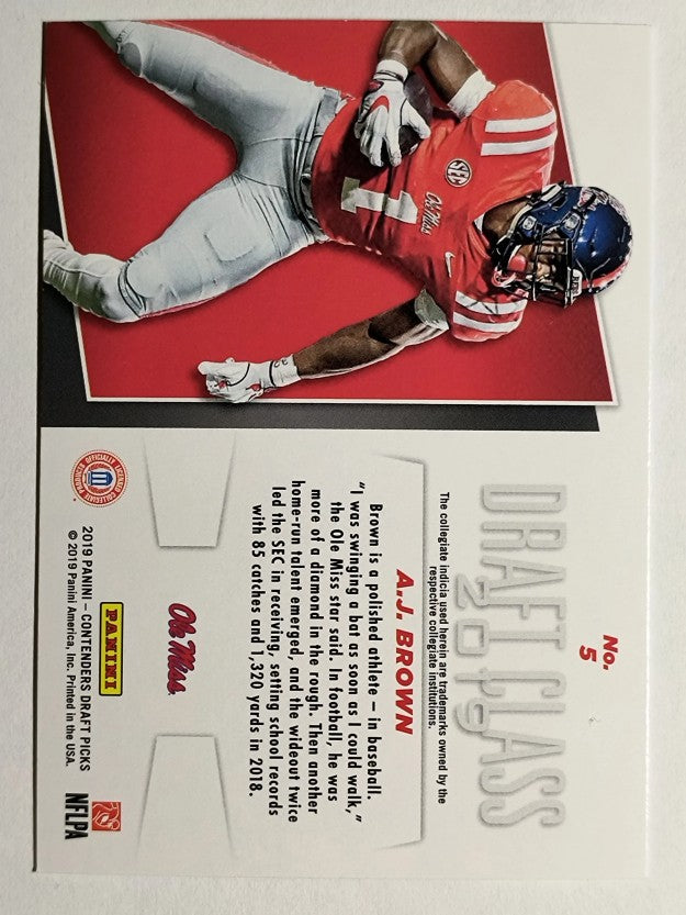 2019 Panini Contenders Draft Picks Draft Class #5 A.J. Brown (NM)