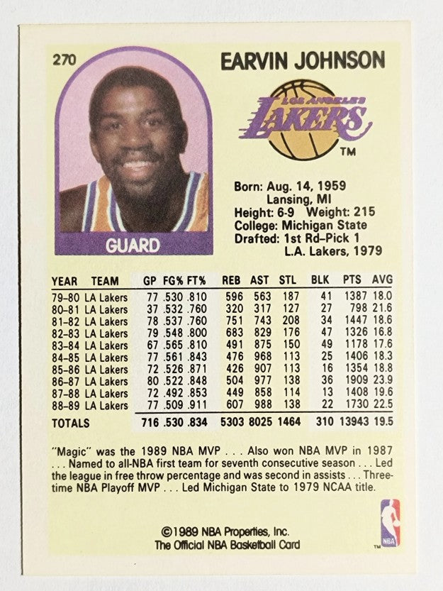 1989-90 Hoops #270 Magic Johnson