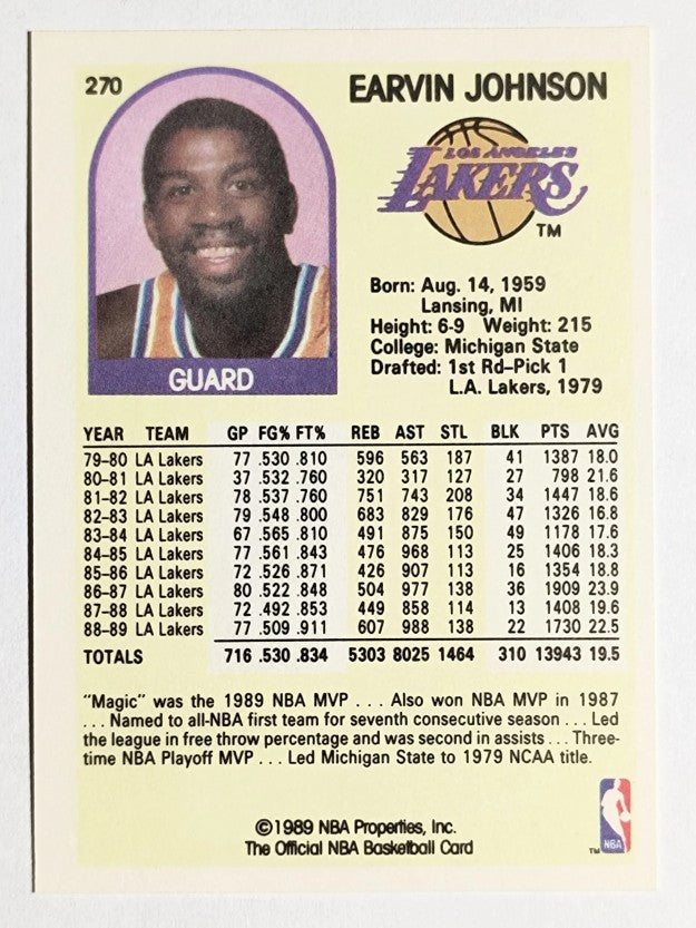 1989-90 Hoops #270 Magic Johnson