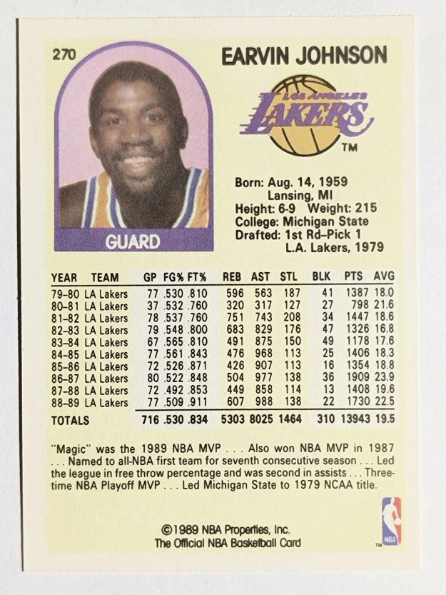 1989-90 Hoops #270 Magic Johnson