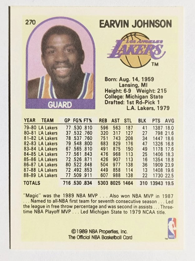 1989-90 Hoops #270 Magic Johnson