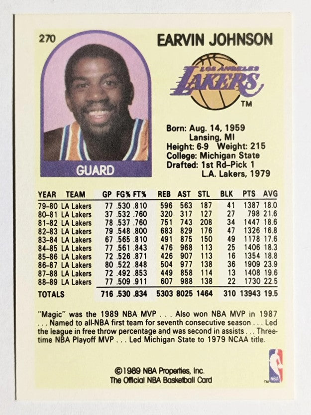1989-90 Hoops #270 Magic Johnson