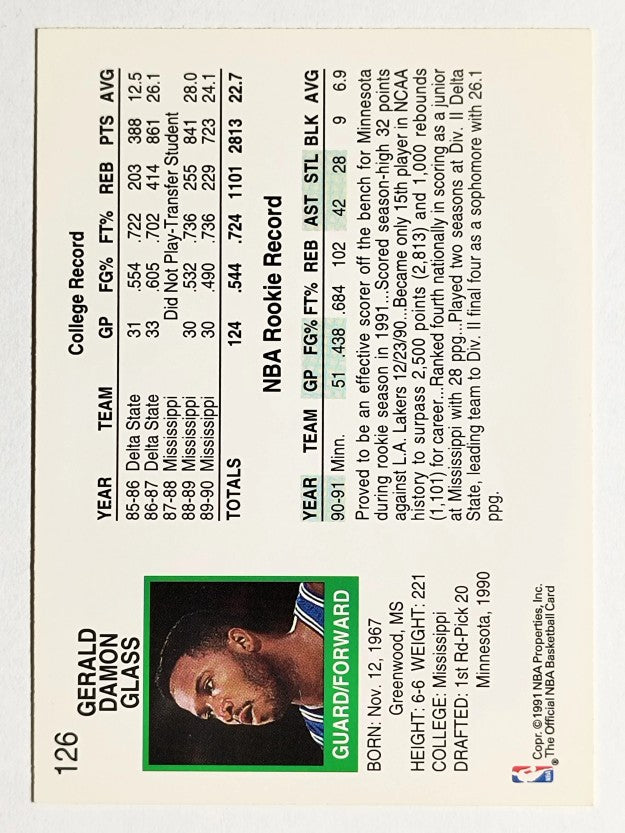 1991-92 Hoops #126 Gerald Glass