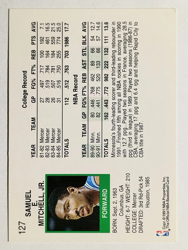 1991-92 Hoops #127 Sam Mitchell