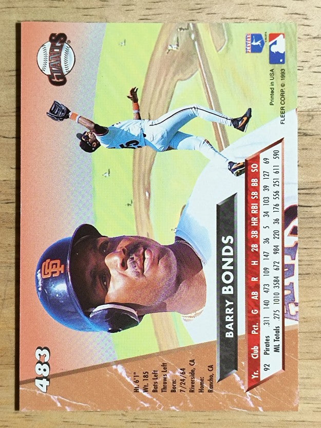 1993 Ultra #483 Barry Bonds