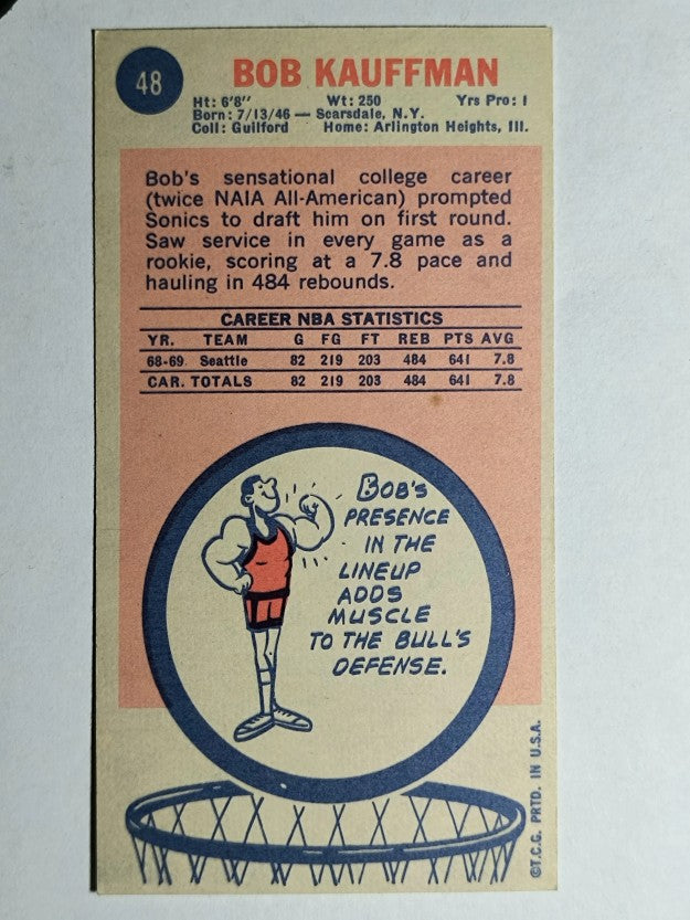1969-70 Topps #48 Bob Kauffman RC (EX)