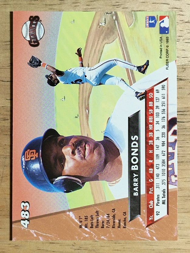 1993 Ultra #483 Barry Bonds