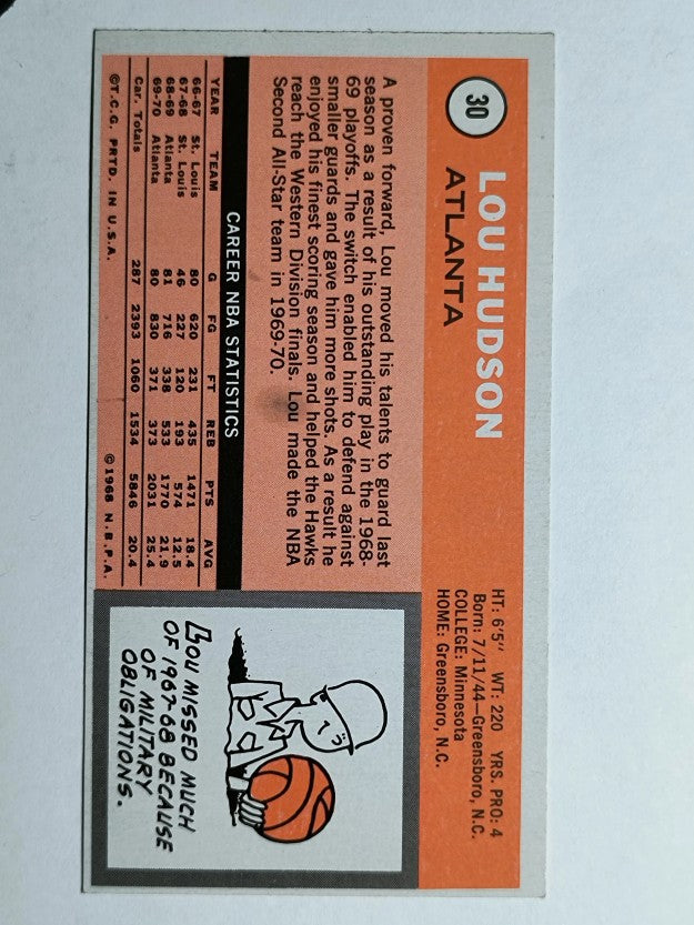 1970-71 Topps #30 Lou Hudson (EXMT)