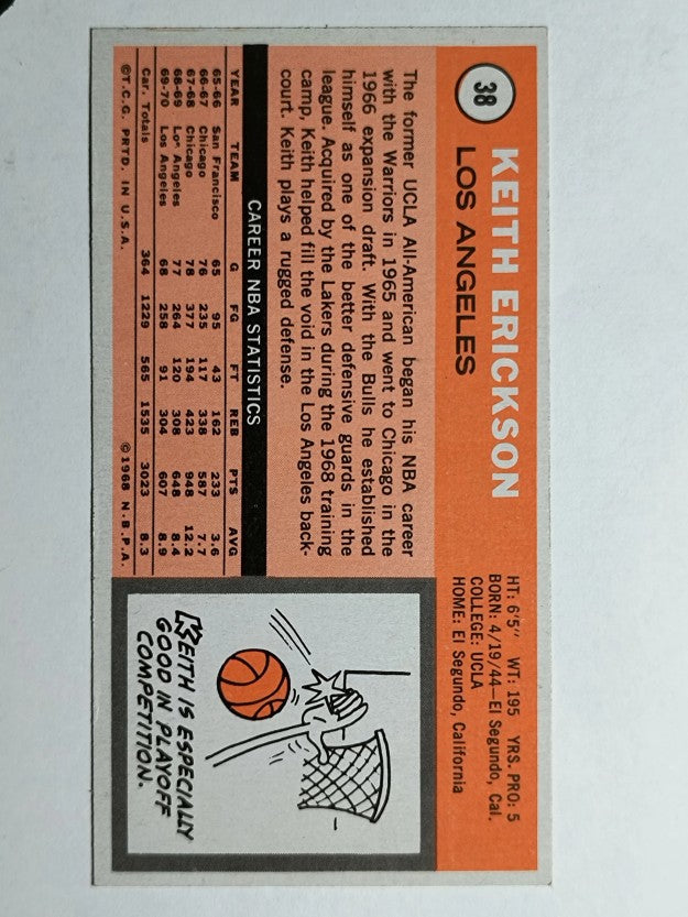 1970-71 Topps #38 Keith Erickson (NM)