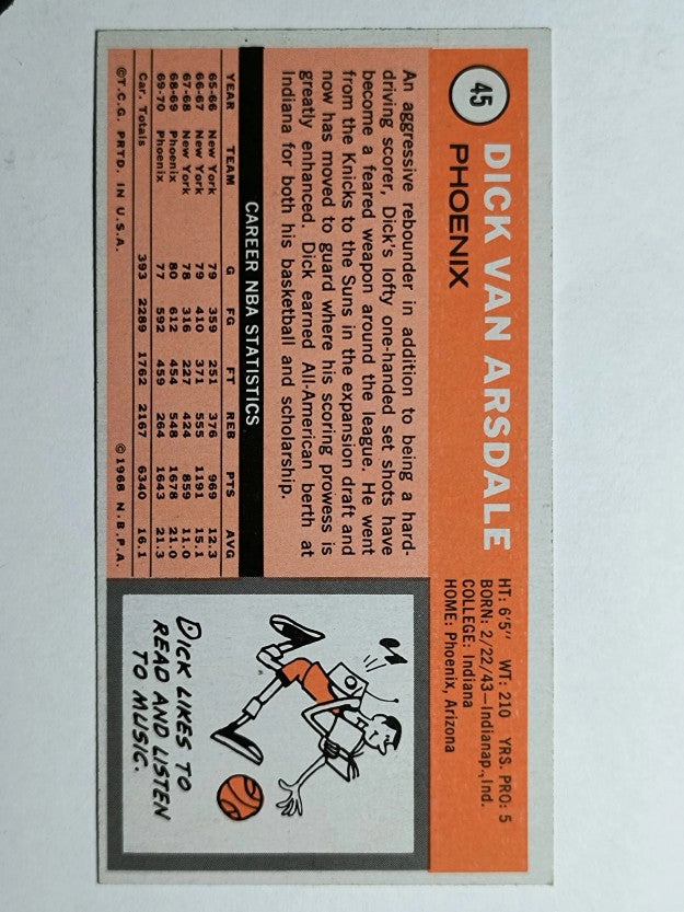 1970-71 Topps #45 Dick Van Arsdale (EXMT)
