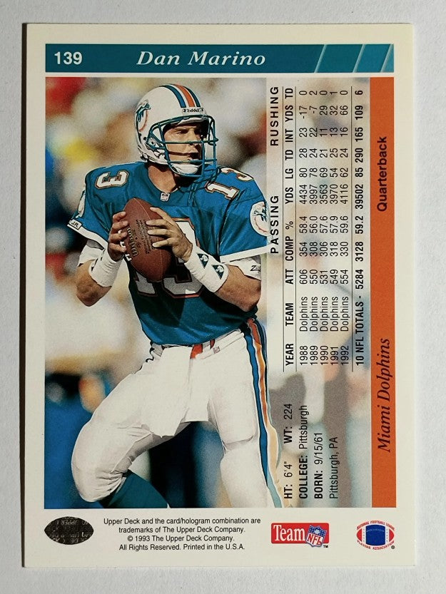1993 Upper Deck #139 Dan Marino