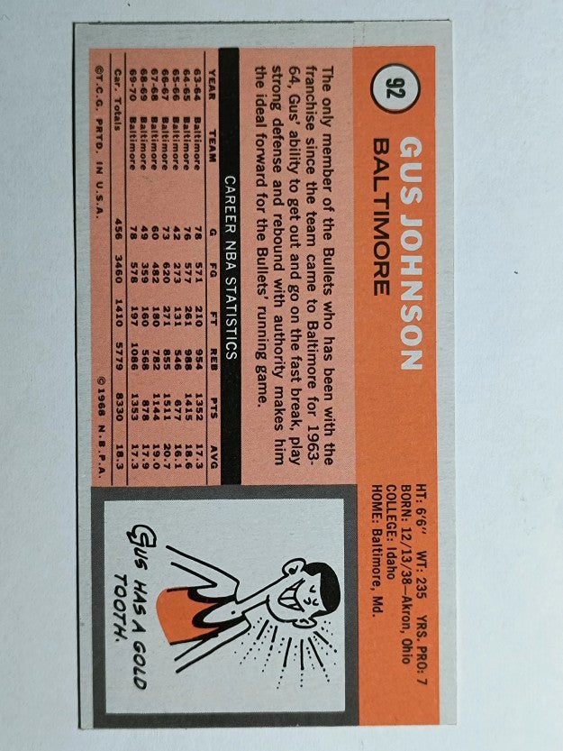 1970-71 Topps #92 Gus Johnson (EXMT)
