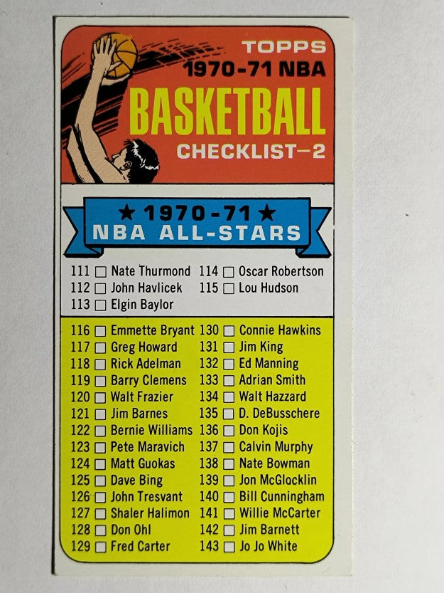 1970-71 Topps #101A Checklist 111-175/1970-71 in black (EXMT)