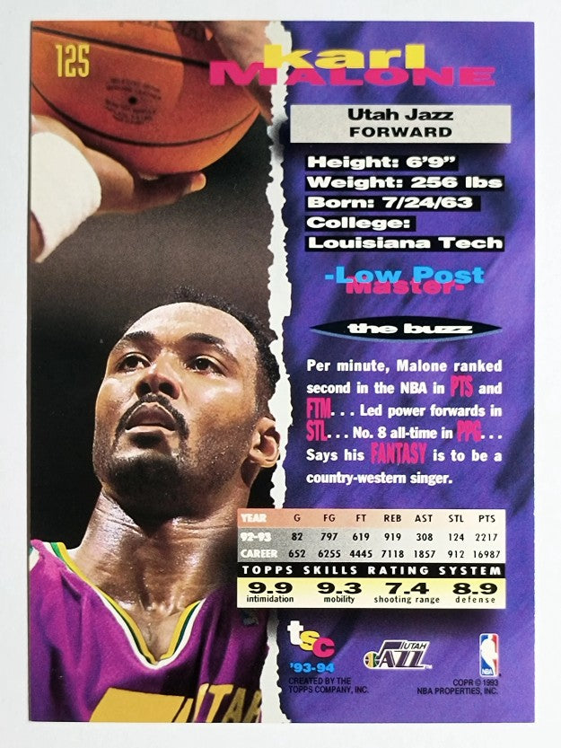 1993-94 Stadium Club #125 Karl Malone
