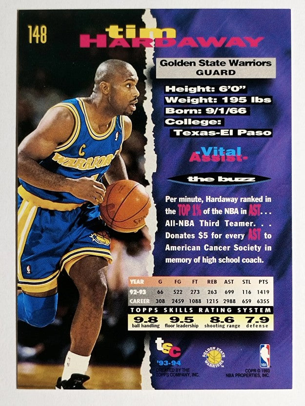 1993-94 Stadium Club #148 Tim Hardaway