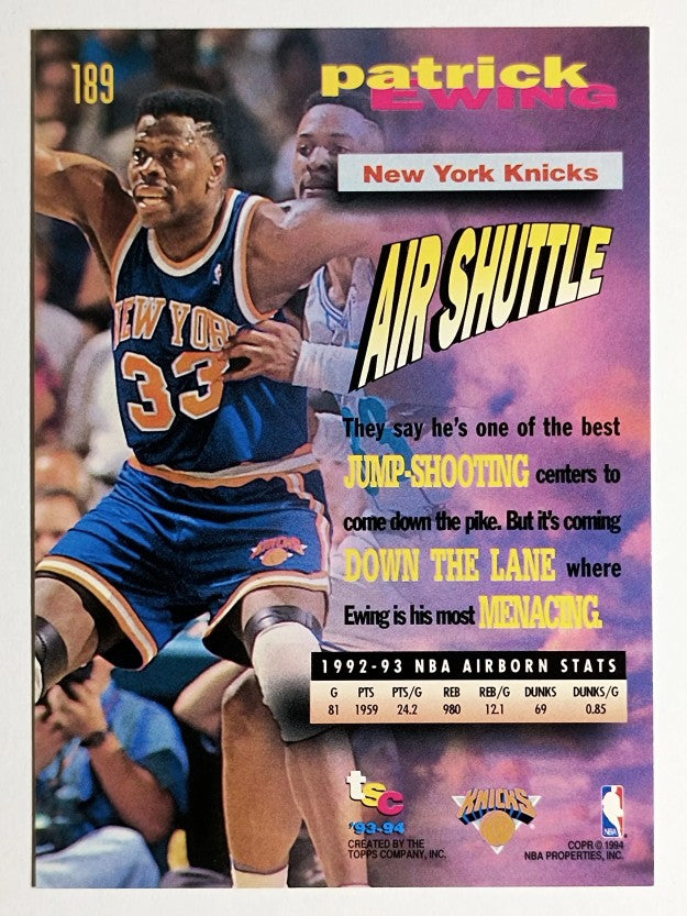 1993-94 Stadium Club #189 Patrick Ewing FF
