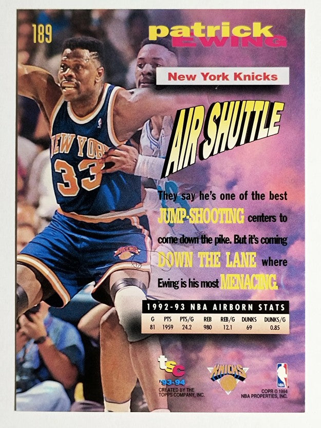 1993-94 Stadium Club #189 Patrick Ewing FF