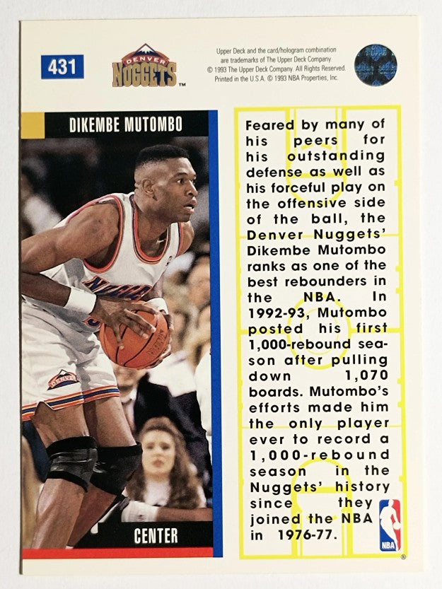 1993-94 Upper Deck #431 Dikembe Mutombo EB