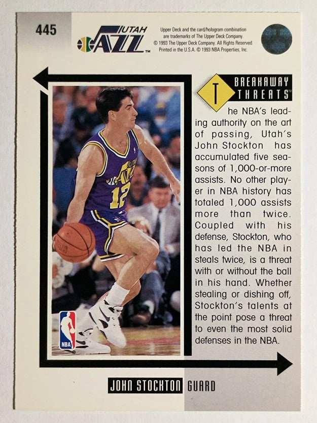 1993-94 Upper Deck #445 John Stockton BT (NM)