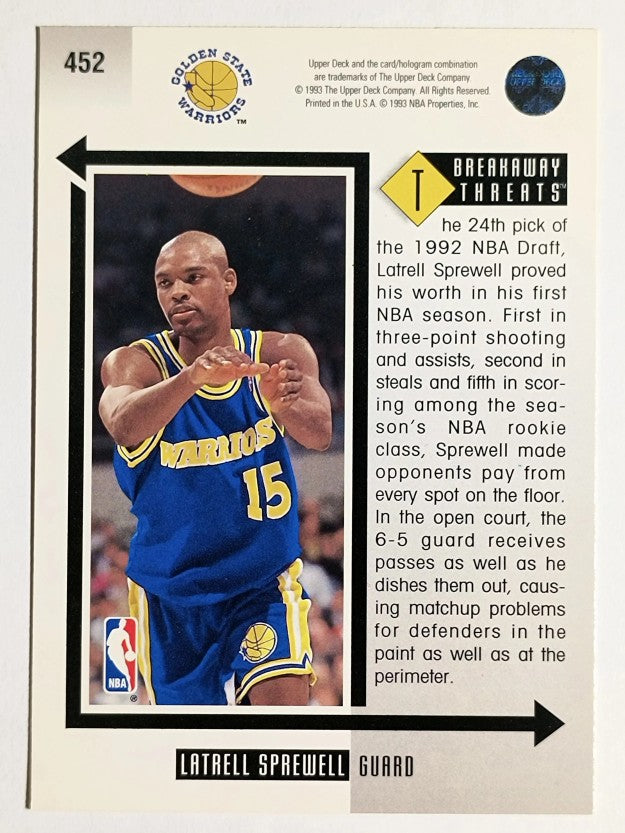 1993-94 Upper Deck #452 Latrell Sprewell BT