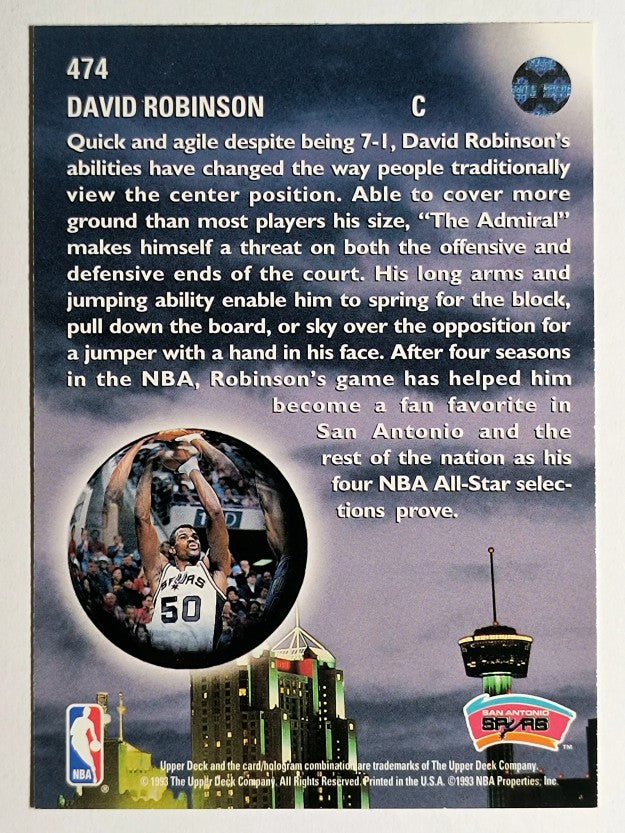 1993-94 Upper Deck #474 David Robinson SKL (NM)