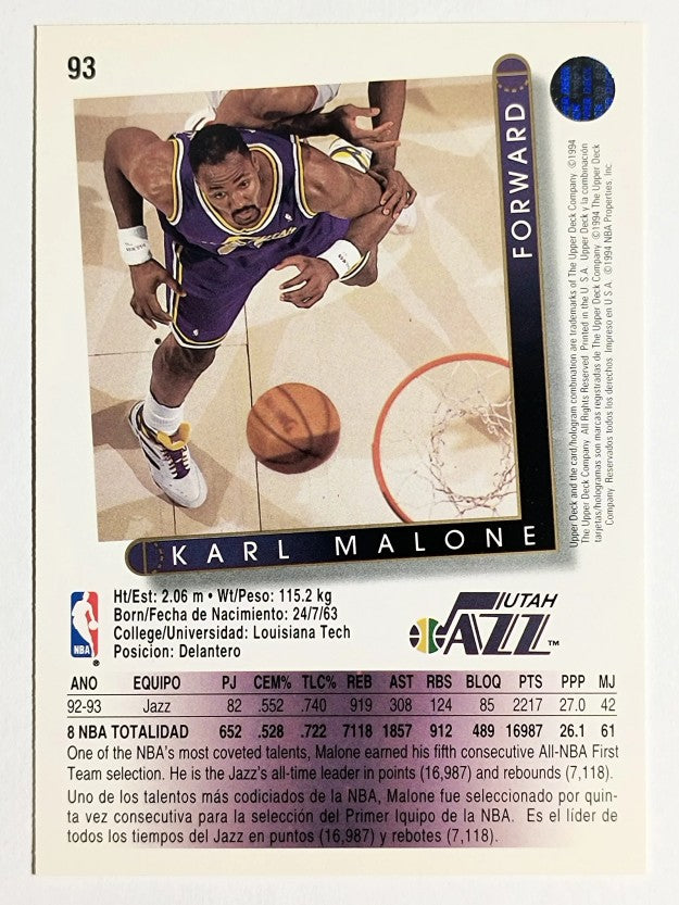 1993-94 Upper Deck International Spanish #93 Karl Malone