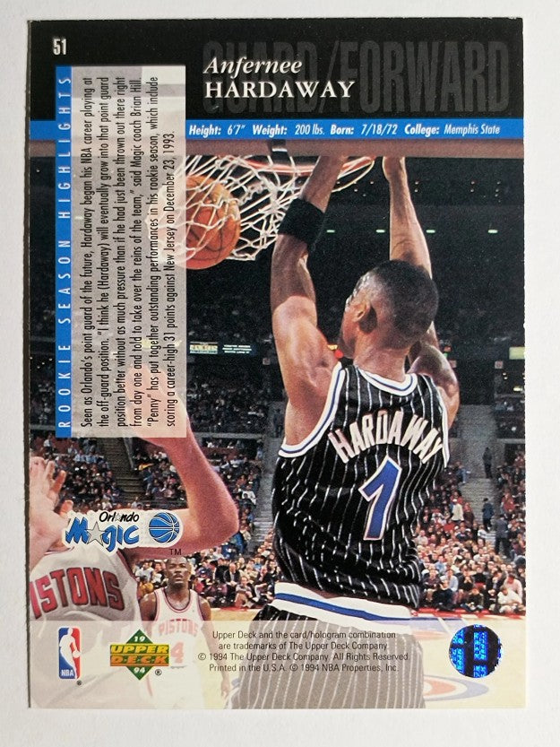 1993-94 Upper Deck SE #51 Anfernee Hardaway RC (NM)