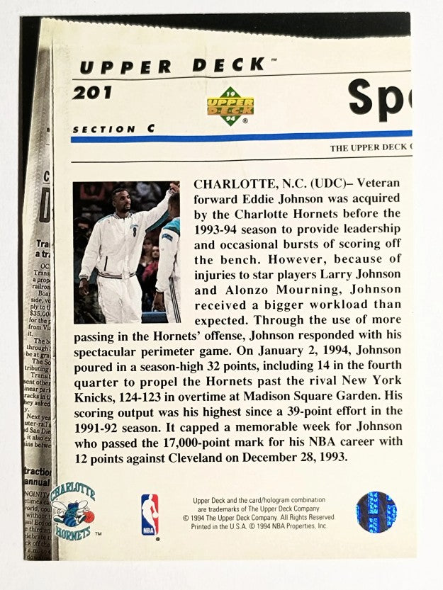 1993-94 Upper Deck SE #201 Eddie Johnson TH