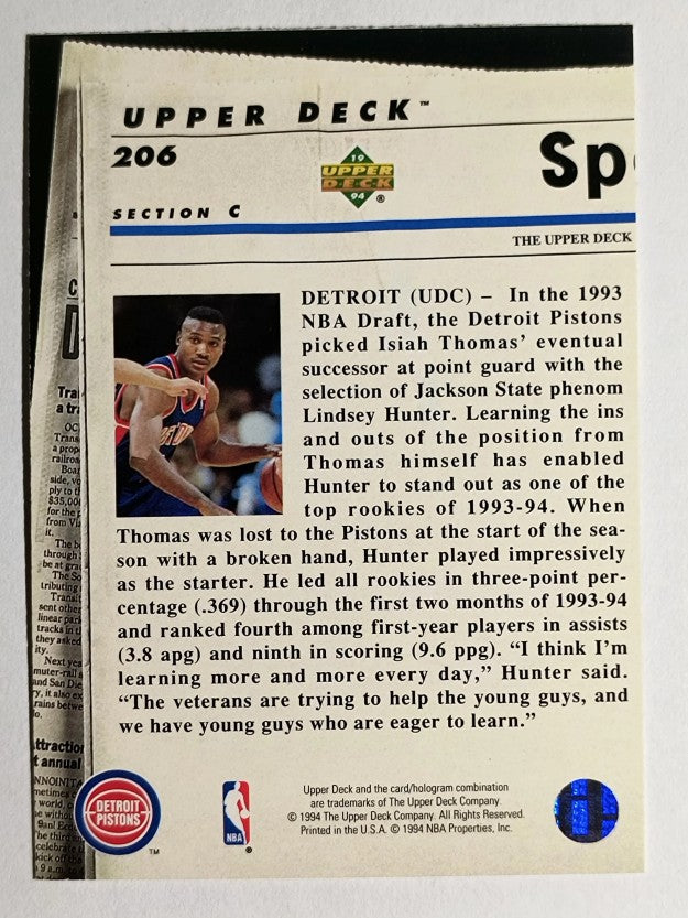 1993-94 Upper Deck SE #206 Lindsey Hunter TH