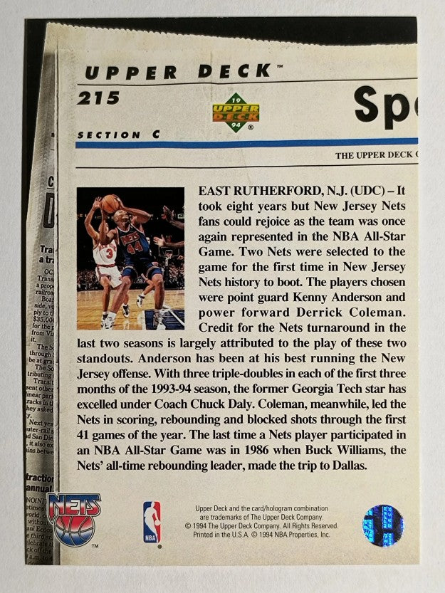 1993-94 Upper Deck SE #215 Kenny Anderson TH