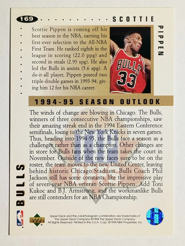 1994-95 Collector's Choice Silver Signature #169 Scottie Pippen TO