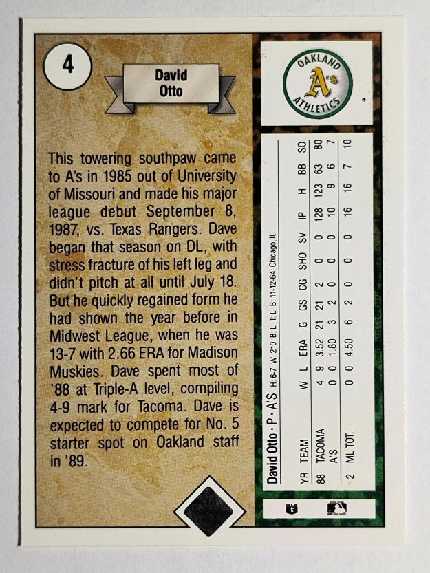 1989 Upper Deck #4 Dave Otto