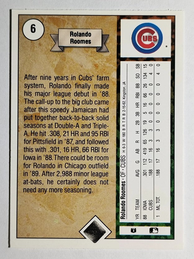 1989 Upper Deck #6 Rolando Roomes RC