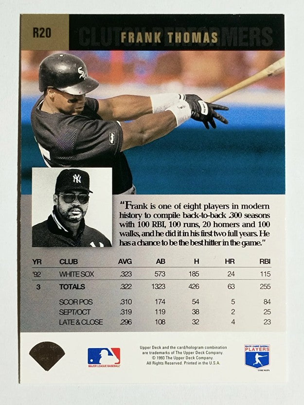 1993 Upper Deck Clutch Performers #R20 Frank Thomas