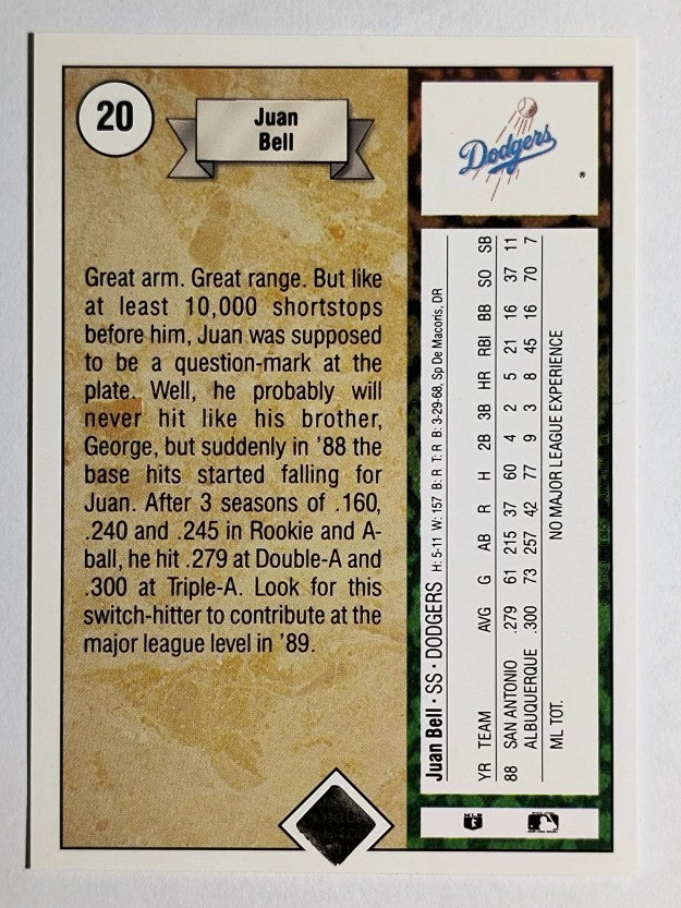 1989 Upper Deck #20 Juan Bell RC