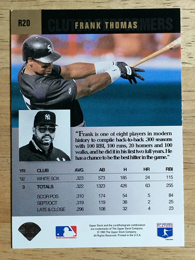 1993 Upper Deck Clutch Performers #R20 Frank Thomas