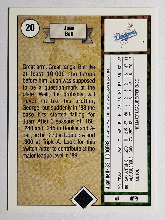 1989 Upper Deck #20 Juan Bell RC