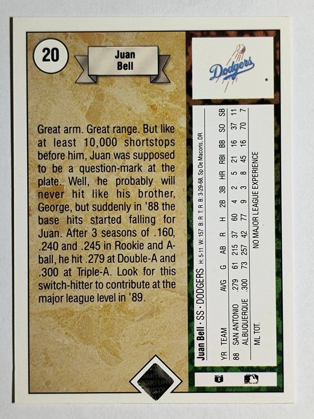 1989 Upper Deck #20 Juan Bell RC