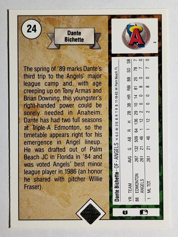 1989 Upper Deck #24 Dante Bichette RC