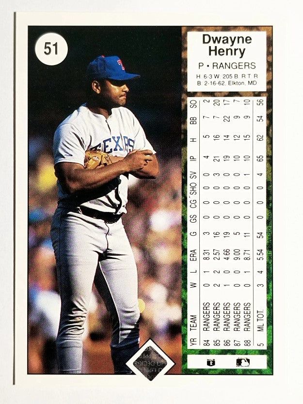 1989 Upper Deck #51 Dwayne Henry