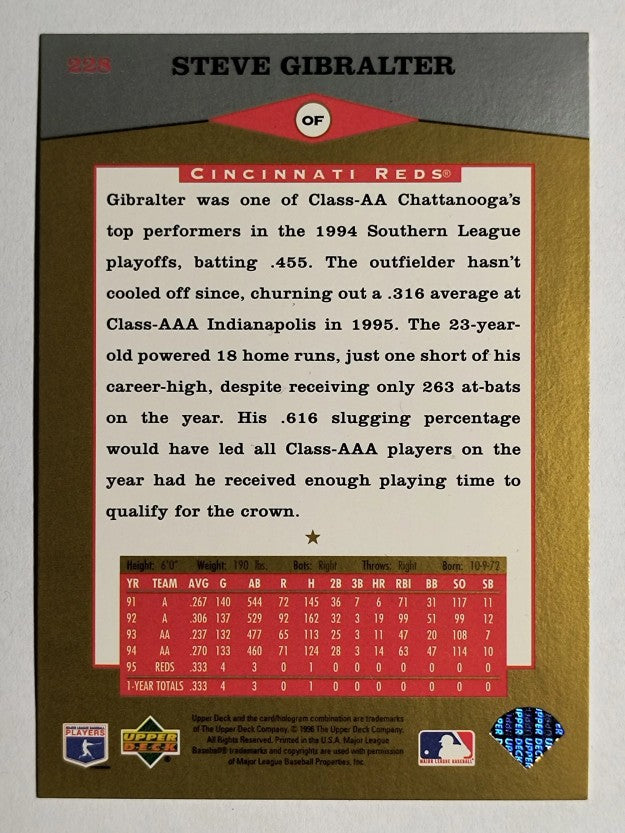 1996 Upper Deck #228 Steve Gibralter