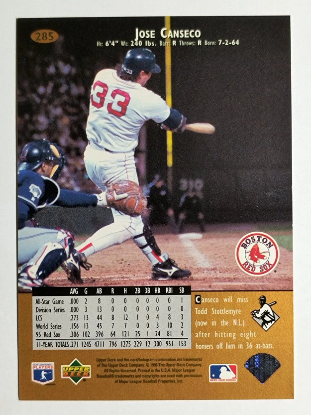 1996 Upper Deck #285 Jose Canseco