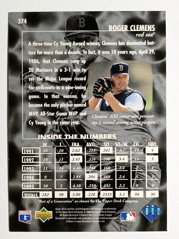 1996 Upper Deck #374 Roger Clemens BG