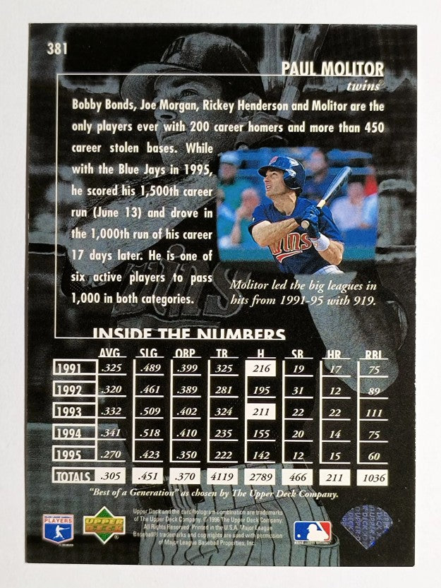 1996 Upper Deck #381 Paul Molitor BG
