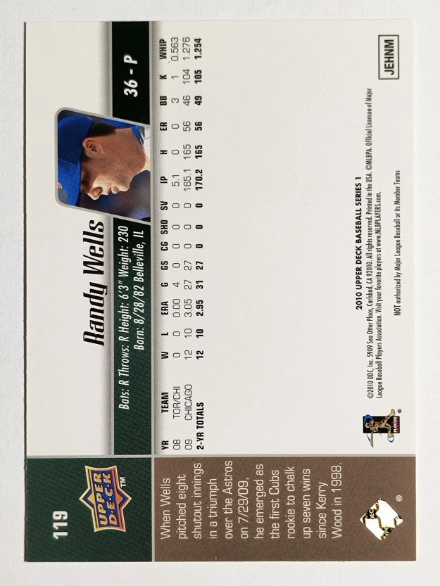 2010 Upper Deck #119 Randy Wells