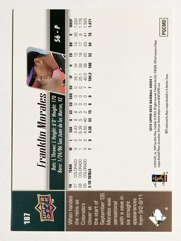2010 Upper Deck #187 Franklin Morales