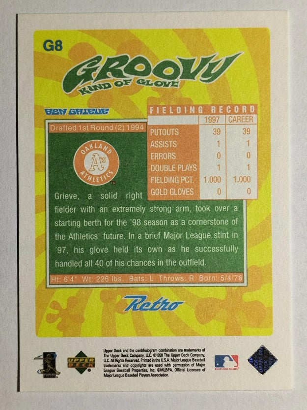 1998 Upper Deck Retro Groovy Kind of Glove #G8 Ben Grieve (NM)