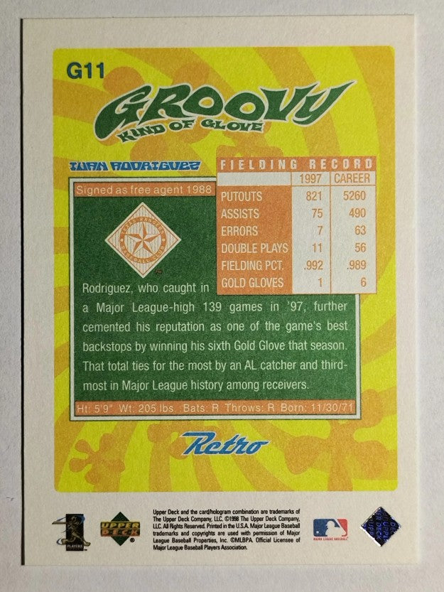 1998 Upper Deck Retro Groovy Kind of Glove #G11 Ivan Rodriguez