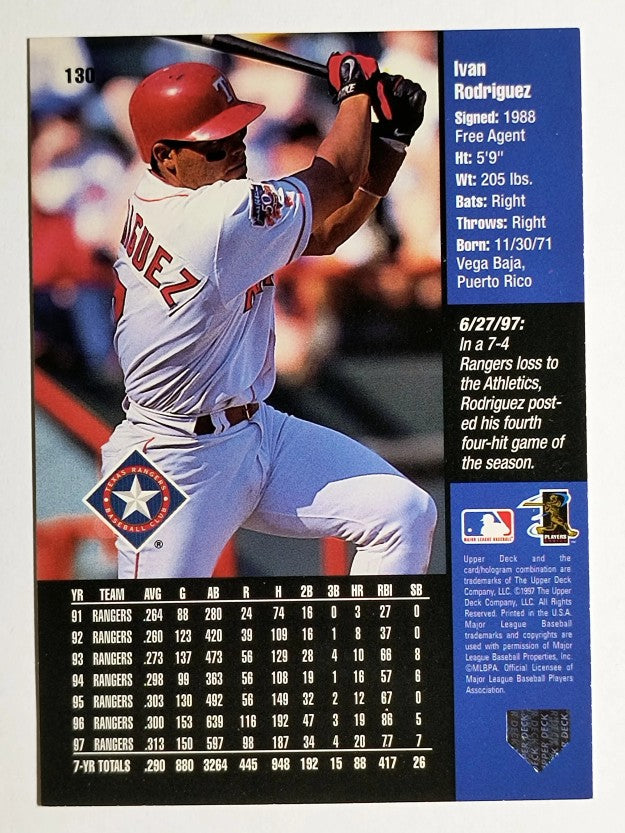 1998 Upper Deck Special F/X #130 Ivan Rodriguez