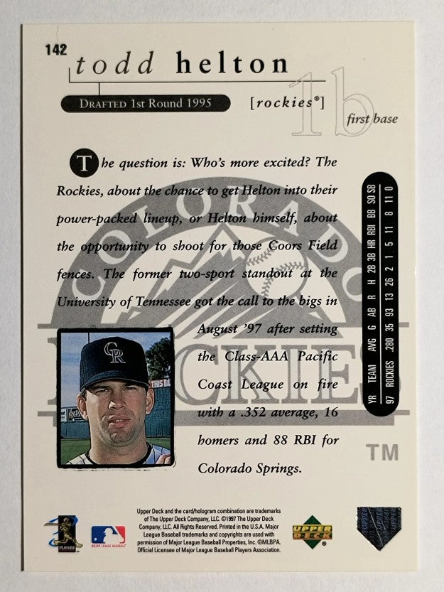 1998 Upper Deck Special F/X #142 Todd Helton